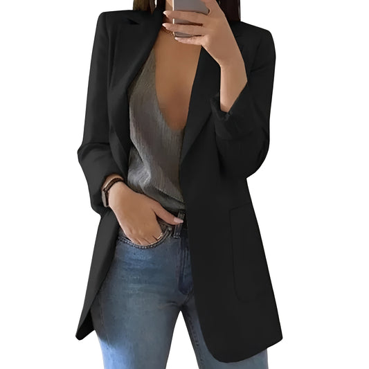 Eleganter Damenblazer mit offenem Frontdesign für jeden Anlass