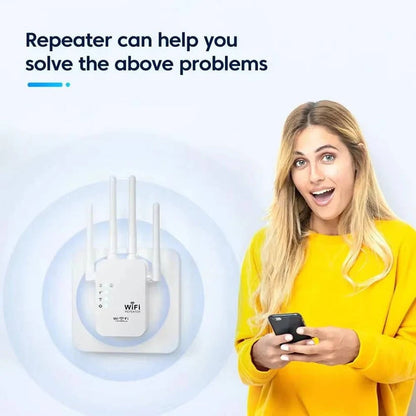 WLAN-Reichweitenverlängerer mit 6 Antennen und Ethernet-Anschluss für das gesamte Zuhause