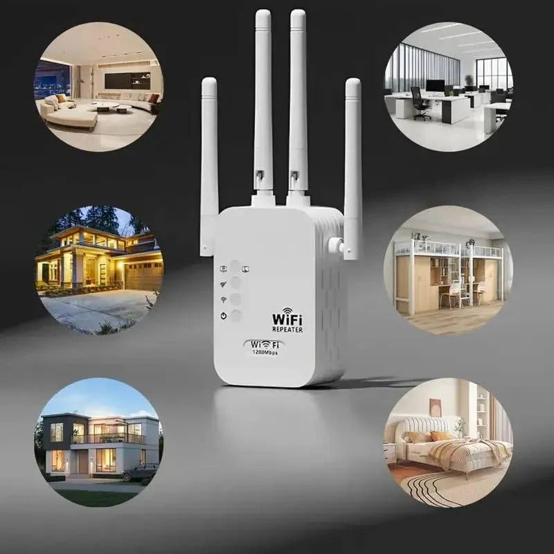 WLAN-Reichweitenverlängerer mit 6 Antennen und Ethernet-Anschluss für das gesamte Zuhause