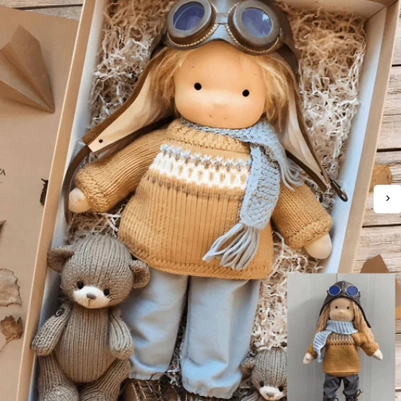 Hochwertige Baumwollpuppe aus natürlichen Materialien für Kinder