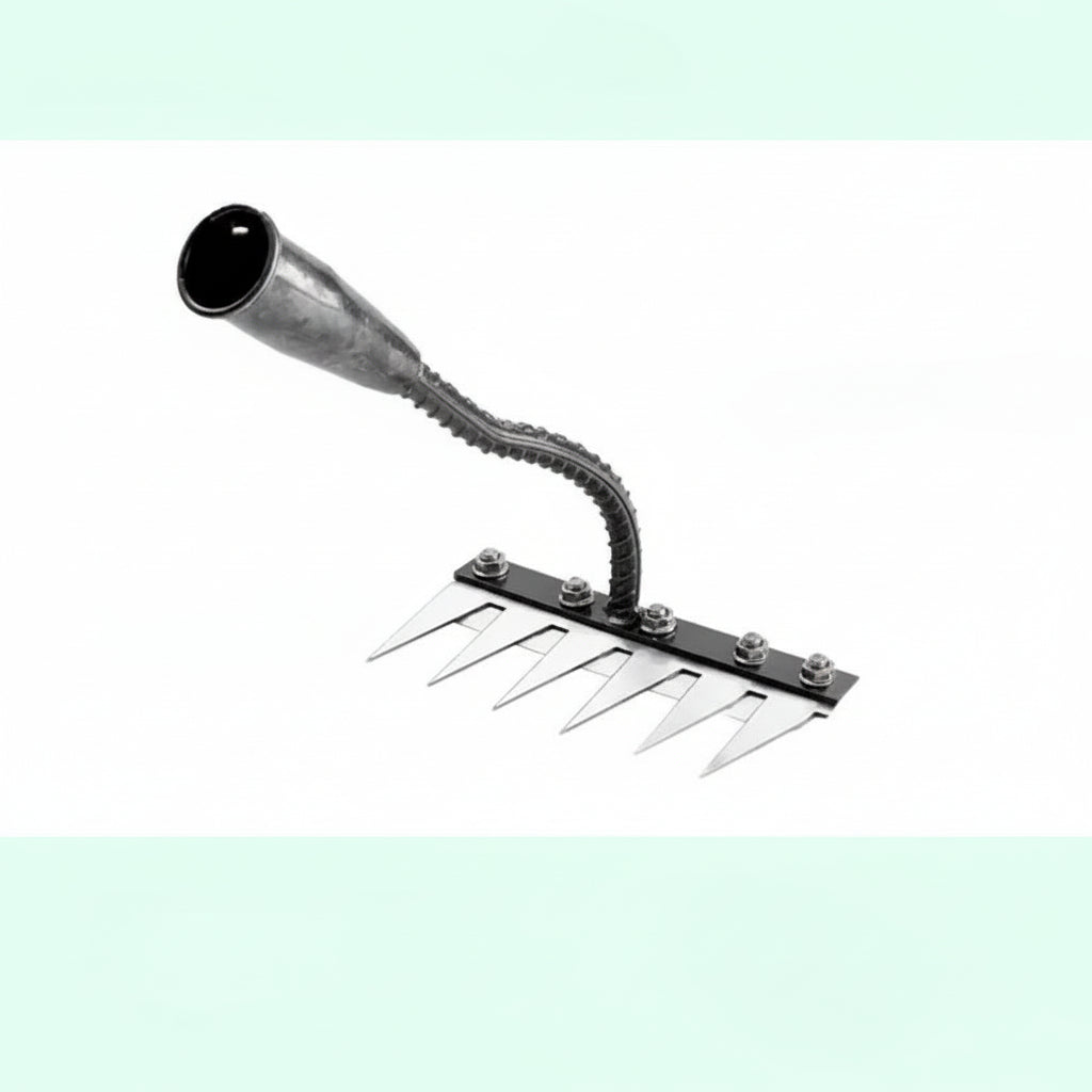 Ergonomischer Gartenrechen aus Stahl für effizientes Unkrautjäten