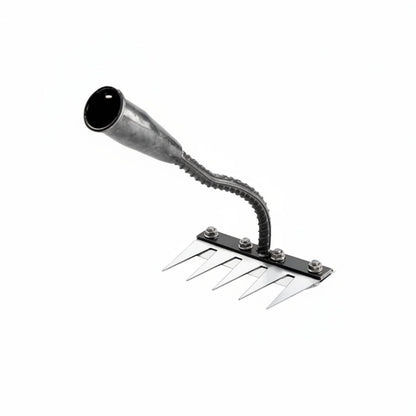 Ergonomischer Gartenrechen aus Stahl für effizientes Unkrautjäten