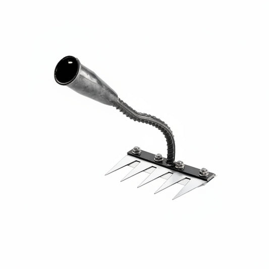 Ergonomischer Gartenrechen aus Stahl für effizientes Unkrautjäten