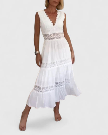 Odette | Women's Sleeveless V Neck Summer Dress