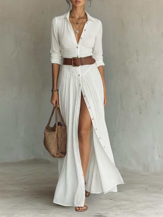 Everyday Linen Maxi Shirt Dress