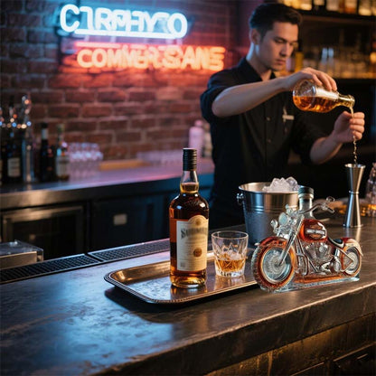 Motorcycle Whiskey Decanter Glass Bottle