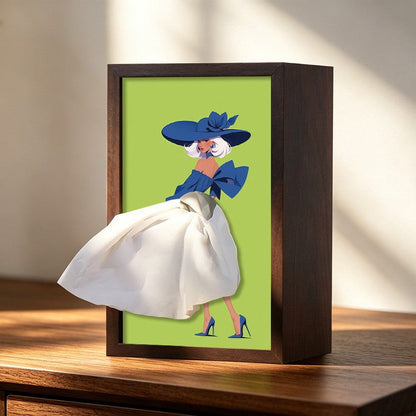 CarveGrace™ | Handgemaakt massief walnoothouten tissuehouder met balletdanseres