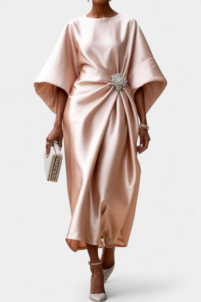 Ubelia – Vestido Largo de Satén con Brillo Luxe que deslumbra en cada movimiento