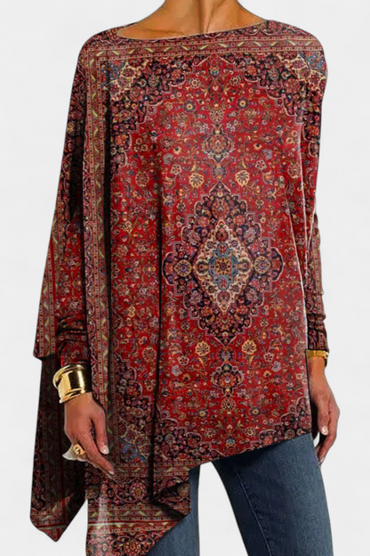 Amelia – Dámská oversized halenka s boho vzorem +