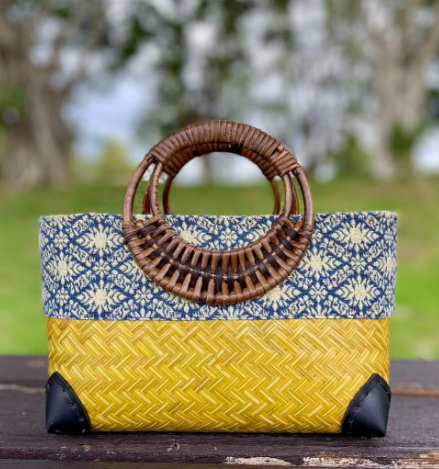 Bolendo Sakura | Strand und Boho Style Modische Tasche aus geflochtenem Bambus