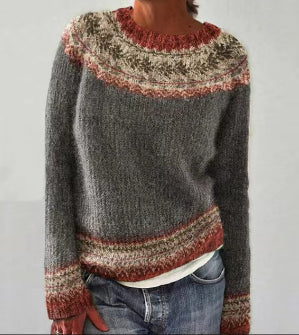 Elendra – Women’s Crew Neck Knit Sweater