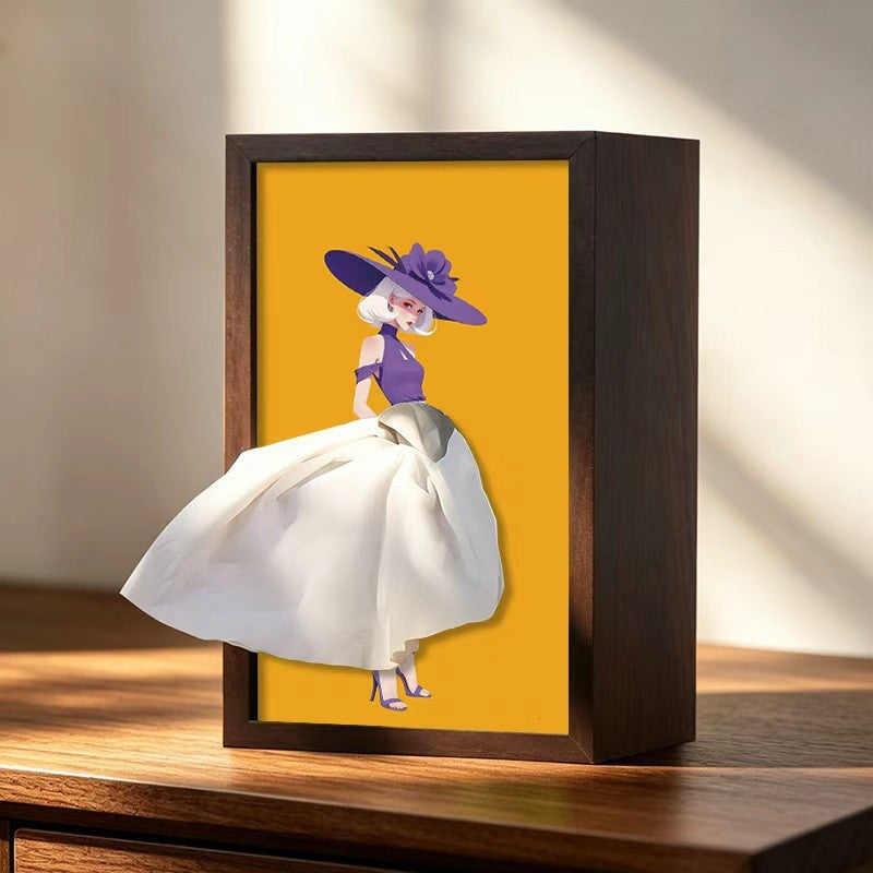 CarveGrace™ | Handgemaakt massief walnoothouten tissuehouder met balletdanseres
