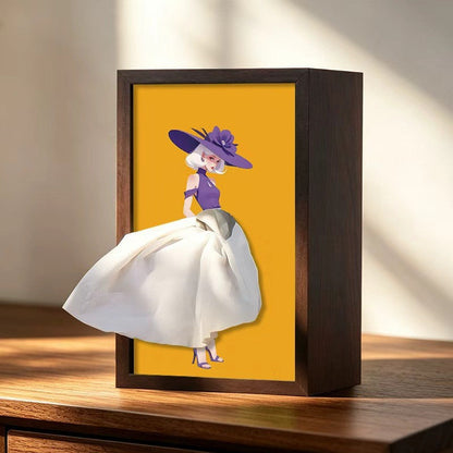 CarveGrace™ | Handgemaakt massief walnoothouten tissuehouder met balletdanseres