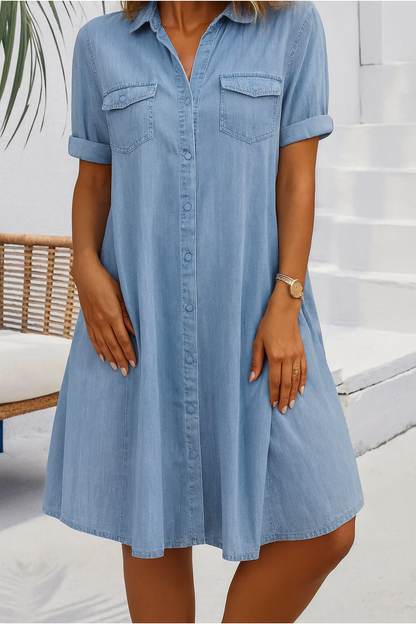 Lightweight Denim-look Dress