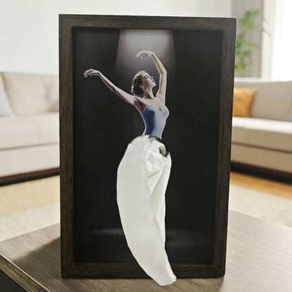 CarveGrace™ | Handgemaakt massief walnoothouten tissuehouder met balletdanseres