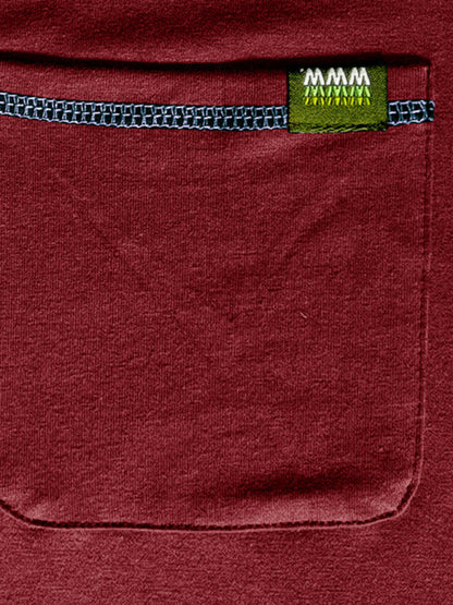 Henley Color Block Knitted Long Sleeve T-Shirt