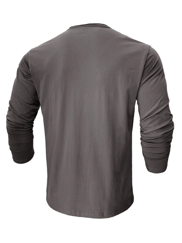 Round Neck Long Sleeve Cotton T-Shirt