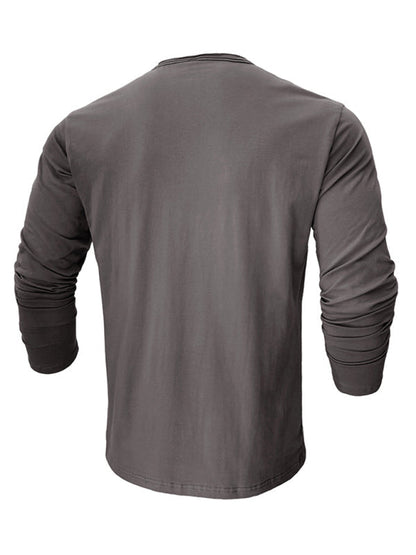 Round Neck Long Sleeve Cotton T-Shirt