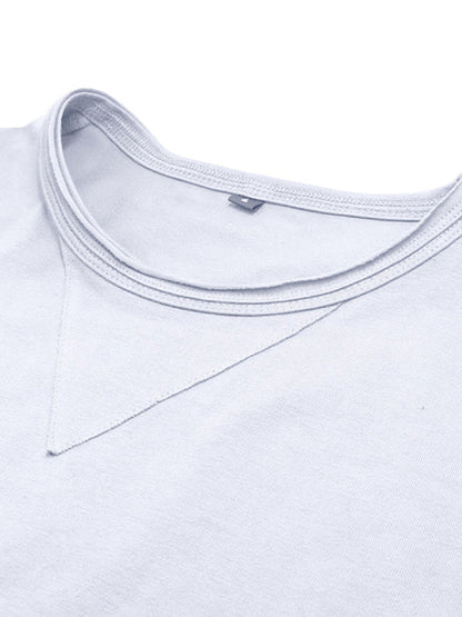 Round Neck Long Sleeve Cotton T-Shirt
