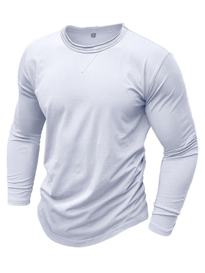 Round Neck Long Sleeve Cotton T-Shirt