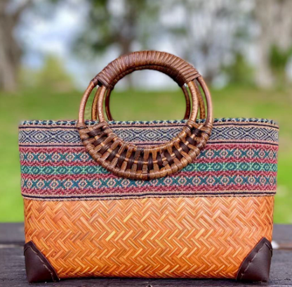 Bolendo Sakura | Strand und Boho Style Modische Tasche aus geflochtenem Bambus