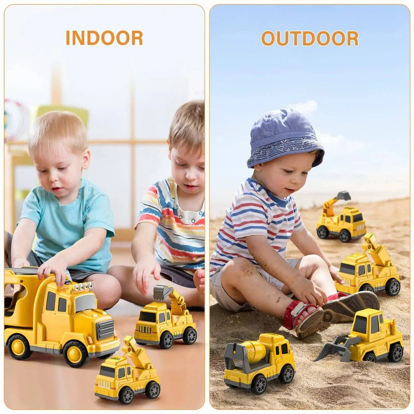 Ultimate Construction Vehicle Play Set with Ramp and Carrier