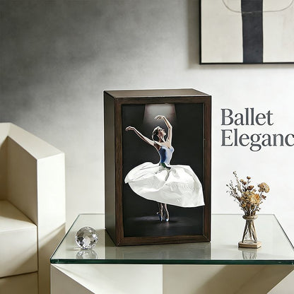 CarveGrace™ | Handgemaakt massief walnoothouten tissuehouder met balletdanseres