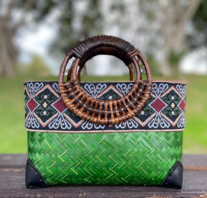 Bolendo Sakura | Strand und Boho Style Modische Tasche aus geflochtenem Bambus