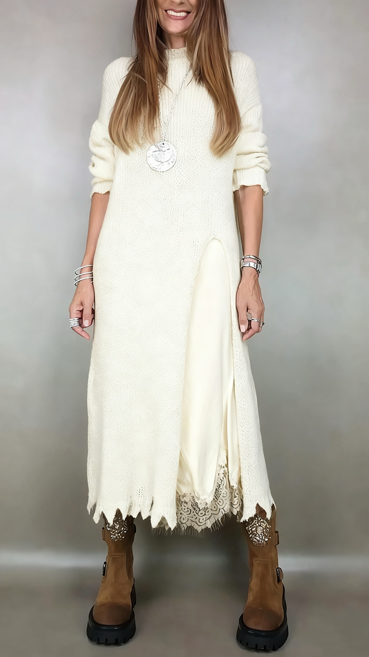 Jesika - Maglione Lungo Elegante Con Abito