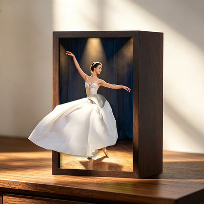 CarveGrace™ | Handgemaakt massief walnoothouten tissuehouder met balletdanseres
