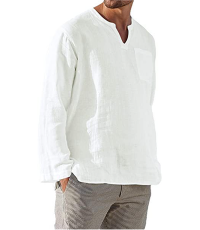 Men’s Casual Linen Long-Sleeve Shirt