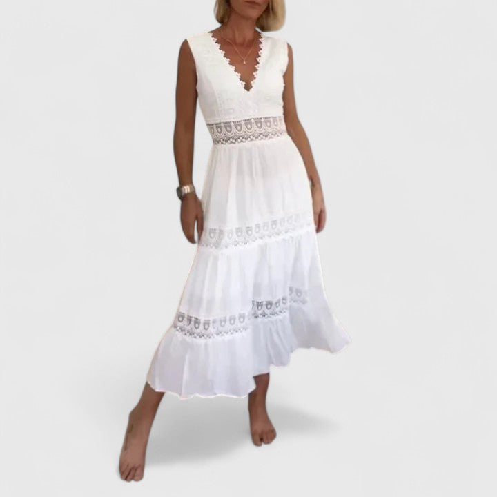 Odette | Women's Sleeveless V Neck Summer Dress