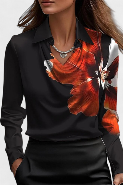 Blusa Dilnaz | Satinada con Escote en Cascada