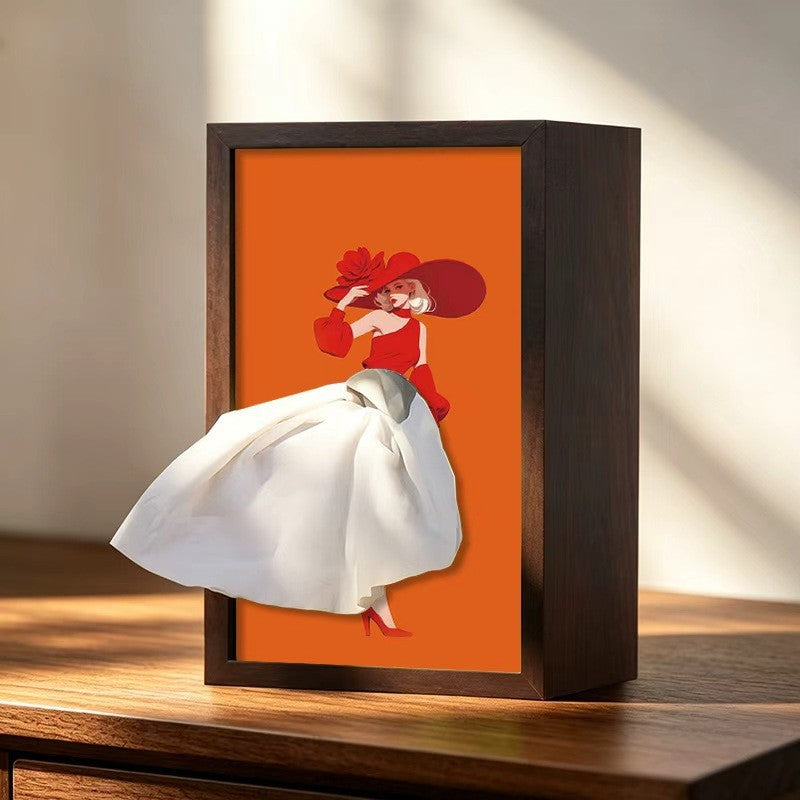 CarveGrace™ | Handgemaakt massief walnoothouten tissuehouder met balletdanseres