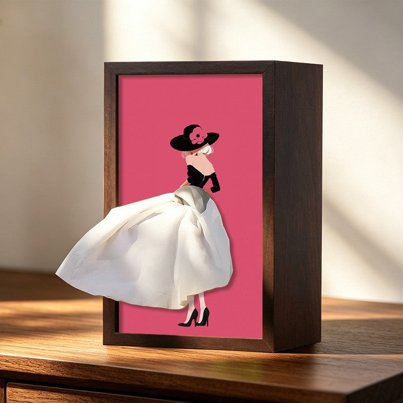 CarveGrace™ | Handgemaakt massief walnoothouten tissuehouder met balletdanseres