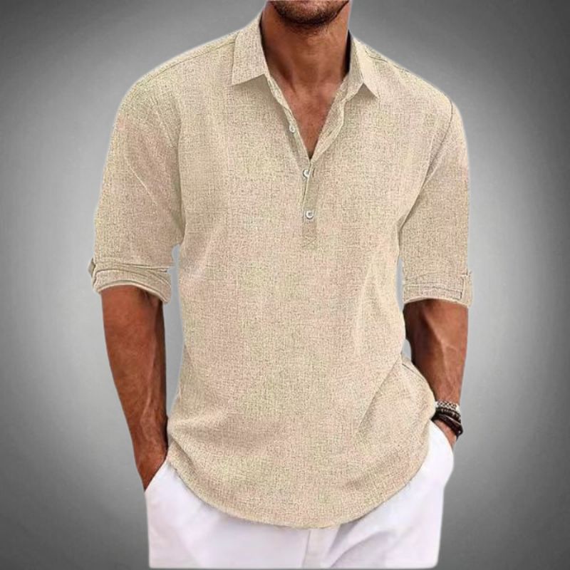 Tobias | Polo Shirt Atmungsaktiv aus 100% Leinen, Stilvoll und Lässig