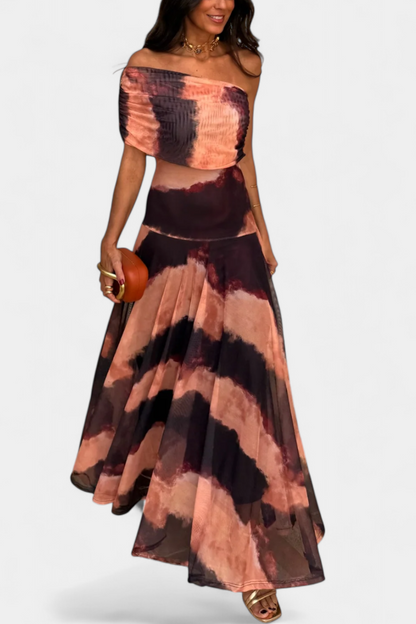 Vestido Maxi Tie-Dye de Un Hombro Jessamy