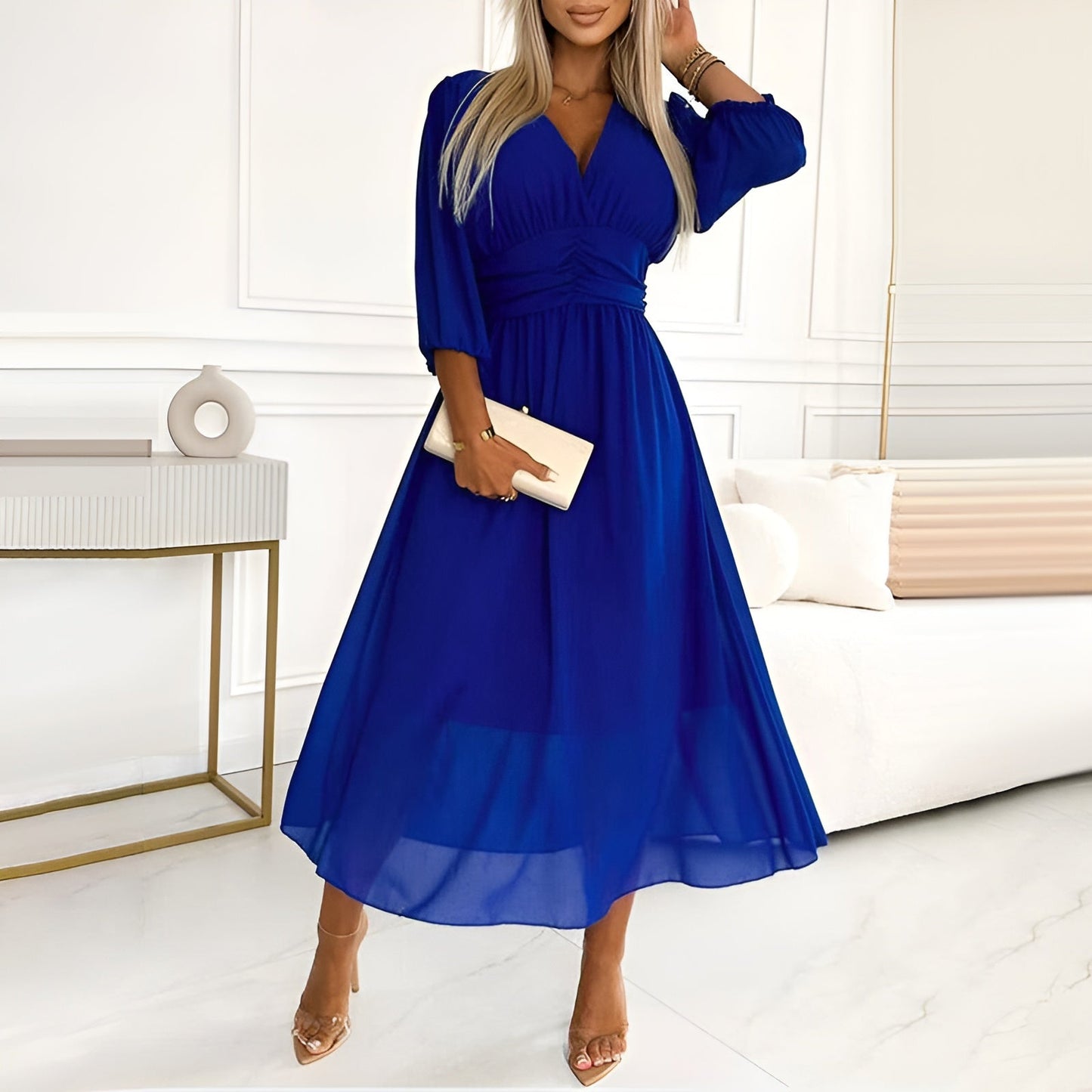 Anja | Vestido Midi de Manga Larga para Mujeres