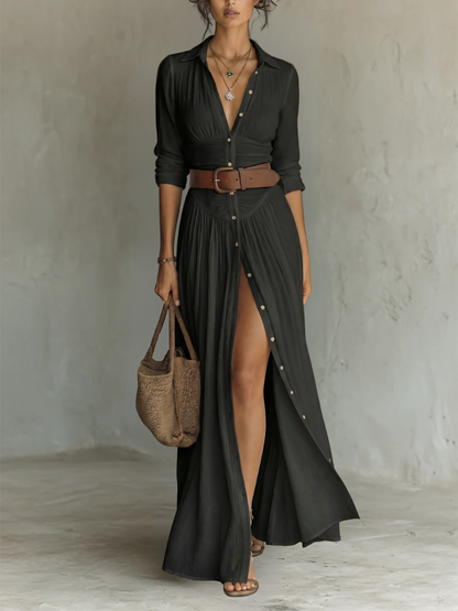 Everyday Linen Maxi Shirt Dress