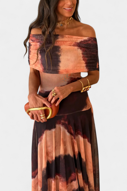 Vestido Maxi Tie-Dye de Un Hombro Jessamy