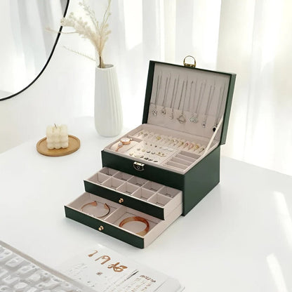 Elegant Multi-Layer Jewelry Storage Box with Easy Access