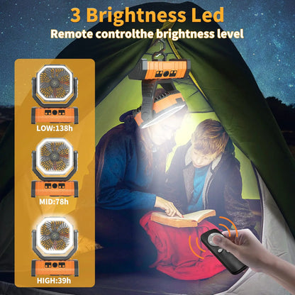 Tragbarer Camping-Ventilator mit LED-Licht - Kühl bleiben ohne Strom