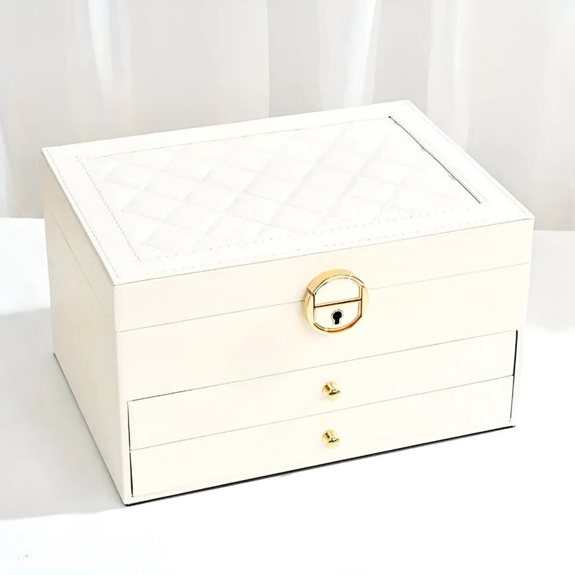 Elegant Multi-Layer Jewelry Storage Box with Easy Access