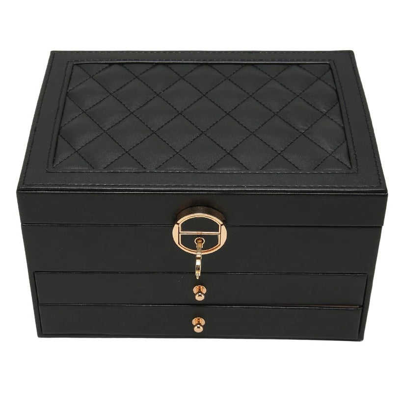 Elegant Multi-Layer Jewelry Storage Box with Easy Access
