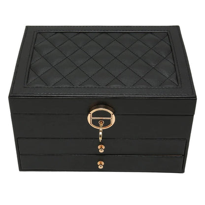 Elegant Multi-Layer Jewelry Storage Box with Easy Access