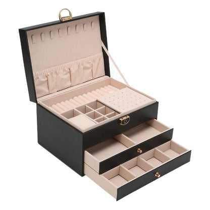 Elegant Multi-Layer Jewelry Storage Box with Easy Access