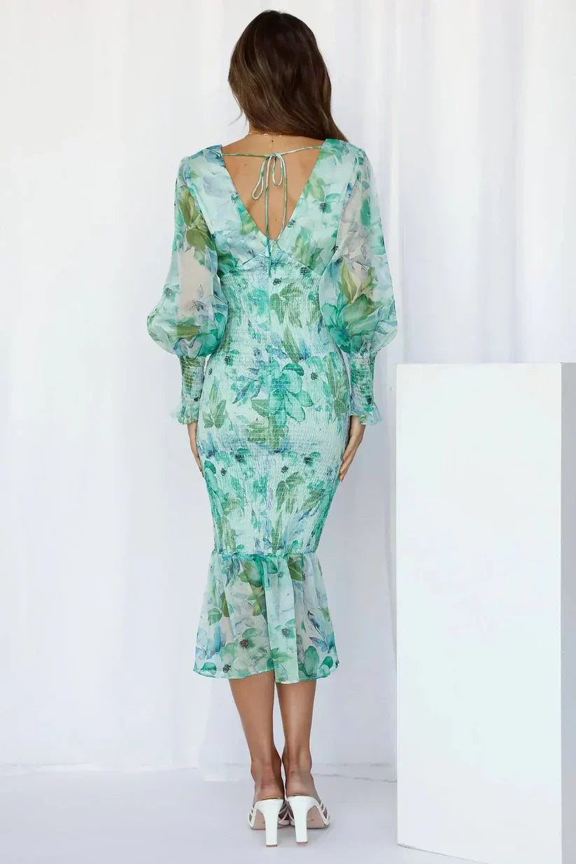 Jessica | Stylish Floral Puff Sleeve Dress