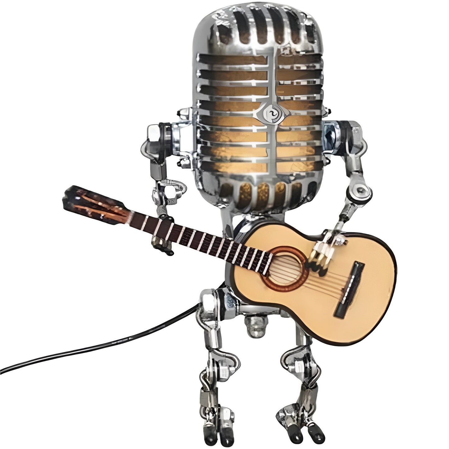 Vintage-Inspired Robot Desk Lamp with LED Glow