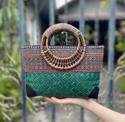 Bolendo Sakura | Strand und Boho Style Modische Tasche aus geflochtenem Bambus