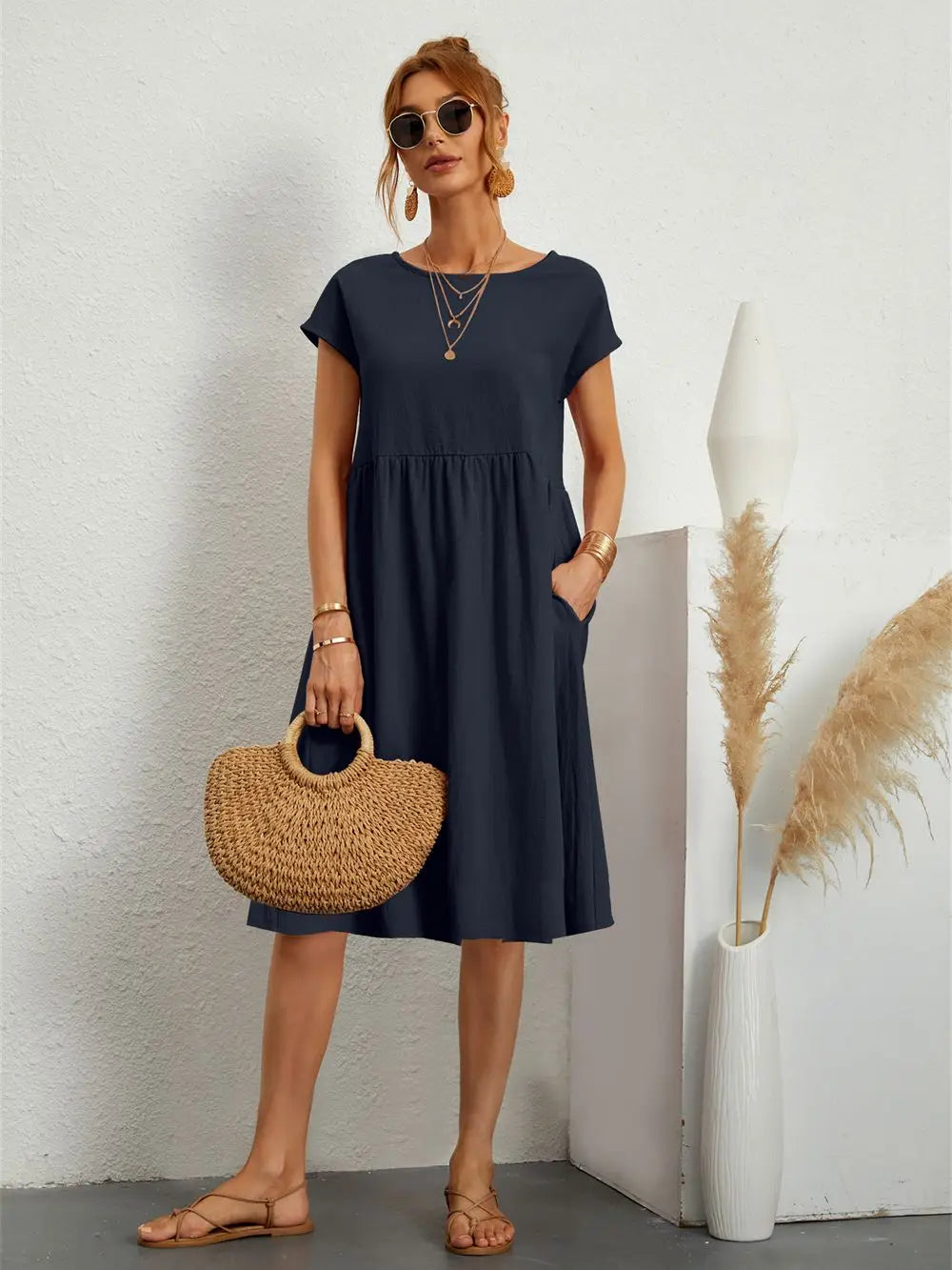 Sage – Lässiges Kleid mit Taschen